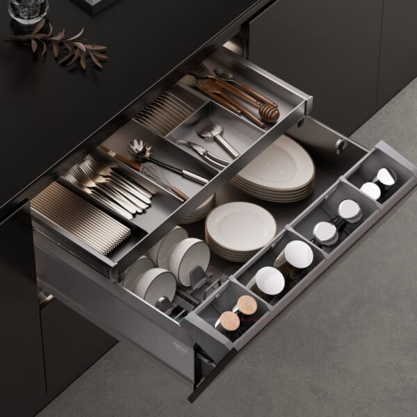 FINE Series - Luxurious Three-sided Aluminum Alloy Multi-functional Inclined Pull-out Basket