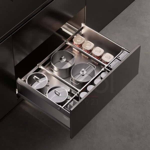 FINE Series - Luxurious Three-sided Aluminum Alloy Multi-functional Inclined Pull-out Basket