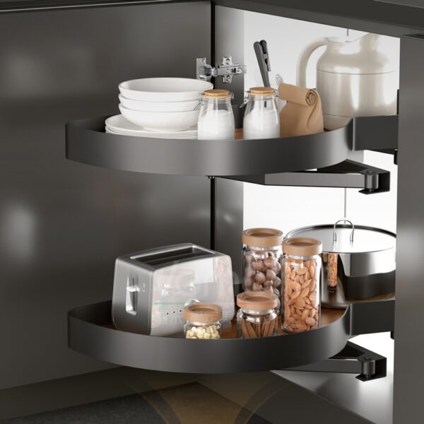 FIND series corner flying saucer pull-out basket (walnut wood)