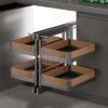FINE3.0 series full-pull small monster corner pull-out basket (walnut wood)